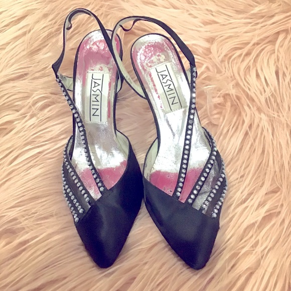 🖤Vintage Jasmin Black Slingback Heel Pumps - Size 7 - rare find - Picture 3 of 8